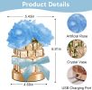 Romantic Rose Gifts for Girlfriend Wife Her,Rechargeable Cordless Touch Crystal Table Lamp,3-Colour Infinitely Dimming Small Night Light