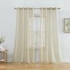 2 Piece Semi Sheer Voile Window Treatment Curtain Grommet Panels for Bedroom & Living Room (54" W x 84" L, Beige)