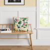 (2 pack)Printed & Floral Embroidered Bird 18' x 18' Decorative Throw Pillow, Multi-Color, Polyester