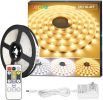 LED Tunable White Strip Light, Warm to Cool White, 16.4ft Dimmable Bright LED Tape Lights, 300 LEDs 2835, Strong 3M Adhesive, Not Cuttable