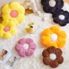 Black Flower Pillow, Cute Decorative Flower Shaped Throw Pillow with Faux Rabbit Fur