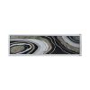 70.9x19.7x1.5" Elongated Landscape Rectangle Framed Oil Painting, Brown and Black with Silver Stones