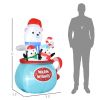 5ft Christmas Inflatables Outdoor Decorations Blessed Polar Bear and Penguins in the Cup, Blow-Up LED Yard Christmas Decor for Garden, Lawn, Party