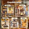 3d wooden puzzle for adults Rustic Grain Bakery book nook with lights model kit dollhouse DIY miniature house Birthday and Christmas gifts