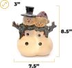 VP Home Christmas Snowman Couple Decor - LED Lighted Figurines, Indoor Glowing Holiday Decorations, Festive Fiber Optic Resin Snowman Light Up