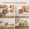 Wood Knot Chain Link Decor - 3 Link Boho Wooden Hand Carved Decorative Wooden Links Knots for Coffee Table Entryway Modern Farmhouse Shelf Decoration