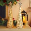 Lighted Christmas Table Decorations with Star and 10 LED Lights Battery Operated