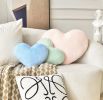 Heart Pillow Cute Fuzzy Pillows Throw Pillows for Bed Livingroom Home Decor Cushion Decorative Aesthetic Preppy Pillows Pink2,Small 13"x10"