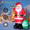 8 FT Christmas Inflatable Santa Claus with Candy and Big Gift Bag Outdoor Decor, Blow Up IP44 Weatherproof Xmas Decorations for Yard