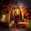 OurWarm 18 x 60 Inch Halloween Black Lace Lamp Shade Cover with Ribbon, 3 in 1 Black Spider Lamp Shade Covers for Halloween Decorations