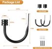 Curtain Holdbacks, Home Decor Curtain Tiebacks Wall Mounted with Small Classic Cap Finials, Black Curtain Hooks for Drapes