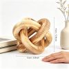 Wood Knot Chain Link Decor - 3 Link Boho Wooden Hand Carved Decorative Wooden Links Knots for Coffee Table Entryway Modern Farmhouse Shelf Decoration