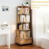 5 Tier Rotating Bookshelf, 360Ã‚Â° Display Round Spinning Bookshelf with Wheels, Space-Saving, Small Space Rotating Bookshelf Tower for Bedroom