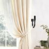 Curtain Holdbacks, Home Decor Curtain Tiebacks Wall Mounted with Small Classic Cap Finials, Black Curtain Hooks for Drapes