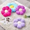 Cute Blue Flower Shaped Throw Pillow with Faux Rabbit Fur, 14.9" Soft Plush Floor Pillow for Bedroom/Living Room
