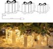 White Christmas Decorations, Set of 3 Christmas Lighted Gift Boxes