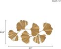 Wall Art Living Room DÃƒÂ©cor Faye Metal Foil Ginkgo Leaf Large Home Accent Modern Inspired Dining