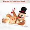 9.8ft Reclining Gingerbread Man, 6 LED Lights, Drawstring Bag, Christmas Inflatable Decoration, 12V, 1500mA, US Standard