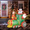 6' Blow up Christmas Decorations, Inflatable Christmas Train w/ White LED Lights, Ideal for Yard, Holiday, Party