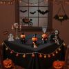 Decorations Indoor Pumpkin Figurine Set of 3, Mini Handmade Resin Trinket Tray Broom & Witch Pumpkin
