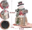 Snowman Statue with LED Lights for Christmas Decoration, Holiday Decor for Shelf Bookshelf Fireplace Mantle Table Indoor Home