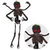 6ft Sound-Activated Halloween Skeleton - Flashing Red Eyes, Spooky Sounds, 4 Poseable Arms + Extra Skull, Hanging Rope