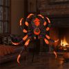 52" Large Halloween Spider Decoration with 80 LED Lights - Weatherproof Metal & Fabric Spider with Sturdy Stand,