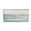 59.1x29.5x1.5" Framed Landscape Rectangle Blue and Gold Abstract Ocean Oil Painting