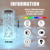 Crystal Table Lamp RGB Color Changing Night Light,Romantic LED Rose Diamond Touch Lamps for Living Room (Remote & Touch)
