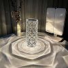 Crystal Table Lamp RGB Color Changing Night Light,Romantic LED Rose Diamond Touch Lamps for Living Room (Remote & Touch)