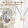 Handmade Magnetic Curtain Tiebacks 2 Pack Sparkling Glass Wrapped Wooden Holdbacks with Strong Magnets