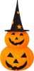 2pcs 3FT Halloween Collapsible Pumpkin Decorations, Pre-Lit Light Up 50 LED Pumpkin with Star Hat 8 Lighted Mode