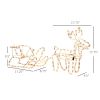 LED Christmas Reindeer and Sleigh Decoration 35 Warm White Lights Steel Frame for Yard Indoor Outdoor