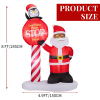 8.2FT Lighted Christmas Inflatable Decoration, Inflatable Black Santa & Road Sign