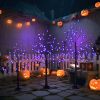 3 Pac Christmas Tree with Purple Lights, 4FT 5FT and 6FT, Lighted Black Tree for Christmas Decoration