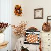 GEEORY Fall Pillow Cover  Striped Polka Dots Pumpkin Orange Decorative Throw Pillowcase Farmhouse Thanksgiving Holiday Decor Cushion Case Indoor Decor