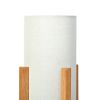 14-Inch Natural Wood Uplight Table Lamp with Linen Shade