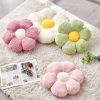 Pink Flower Pillow, Cute Decorative Flower Shaped Throw Pillow with Faux Rabbit Fur