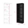 Bookcase 4-Shelves Benzoni, Office, Black