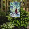 Santa Claus Watching the Northern Lights Christmas Garden Flag Mailbox Decorative Yard Banner Outside Patio Artwork for Flower Beds, Garden Size