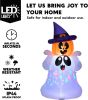 Halloween Inflatable Outdoor Decor, Blow Up Yard Decoration Ghost with Colorful LEDs