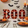 Halloween LED Marquee Letters 'BOO' Set - 3 Pcs Black Alphabet Lights with Orange Glow, Perfect for Halloween, Christmas,Birthday Party
