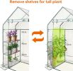 Walk in Greenhouse with 3 Tier 6 Shelves,2 More Bottom Shelves Reinforced Plant House,Steel Frame Growhouse/Green House for Outdoor