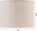 Drum Lamp Shades Set of 2 Medium, Oatmeal Linen Lamp Shade 13"Top x 13"Bottom x 10"High (Spider)