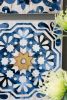 S/4 Abstract Blue, White, and Gold Wall Decor Accents, 9.5x9.5"