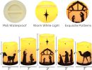 Flameless Christmas Nativity Scene Candles, Battery Operated LED Pillar Religion Candles