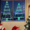 2 Pcs Christmas Tree Ladder Lights with Remote, 3 FT & 2.4 FT Window Wall Hanging Lights with Timer & 8 Modes