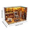 3d wooden puzzle for adults Dinosaur Laboratory book nook with lights model kit dollhouse DIY miniature house Birthday and Christmas gifts