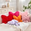 Hot Pink Bow Pillow, Soft Bow Decorative Pillows with Faux Rabbit Fur, Cute 12" Bow Throw Pillows