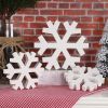 Christmas Decor-Christmas Decorations Indoor-3PCS Wooden Snowflake Decor-Winter White Standing Farmhouse Snowflake for Home Table Mantle Fireplace Dec
